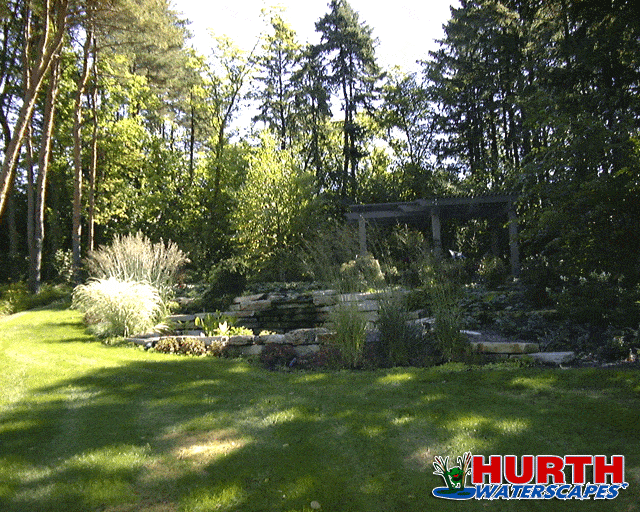 Pretty landscaped pond