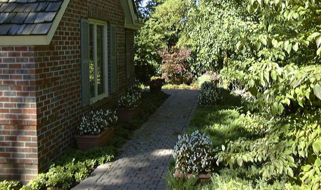 bed along the front walk